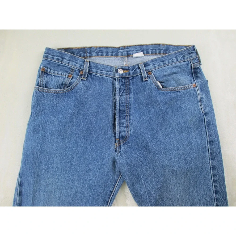 Levi's 501 Pants Mens 38 Blue Denim‎ Jeans Buttonfly Straight Pockets 38X30